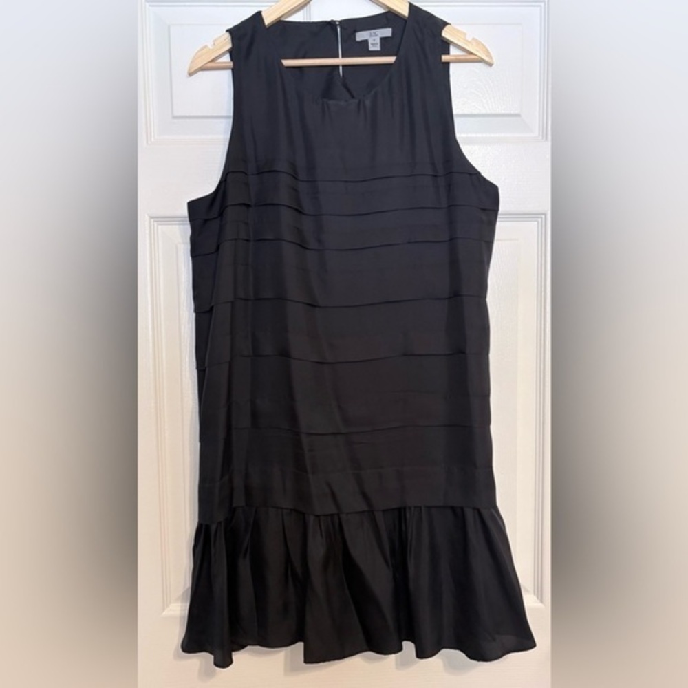 ZAC Zac Posen 100% Silk Mini Sheath Dress – Sculpted Pleats Black Size 12